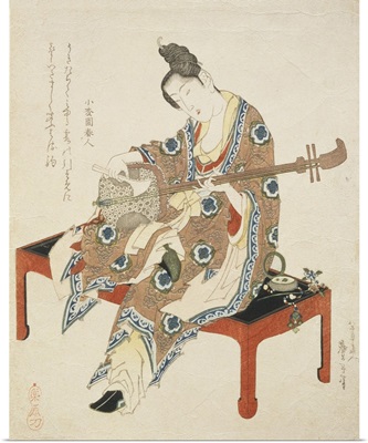 Chinese Beauty Playing the Shamisen, c.1833-34