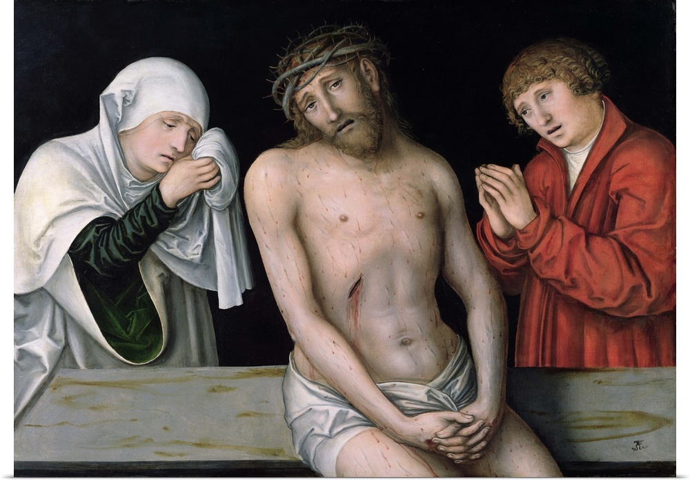 XKH141602 Christ as the Man of Sorrows with the Virgin and St. John (oil on panel) by Cranach, Lucas, the Elder (1472-1553...