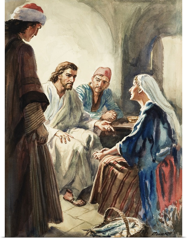 Christ talking. Original artwork for illustration in The Bible Story or Look and Learn (issue yet to be identified).