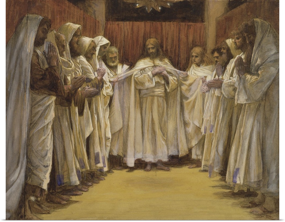 TBM140085 Christ with the twelve Apostles, illustration for 'The Life of Christ', c.1886-96 (gouache on paperboard) by Tis...
