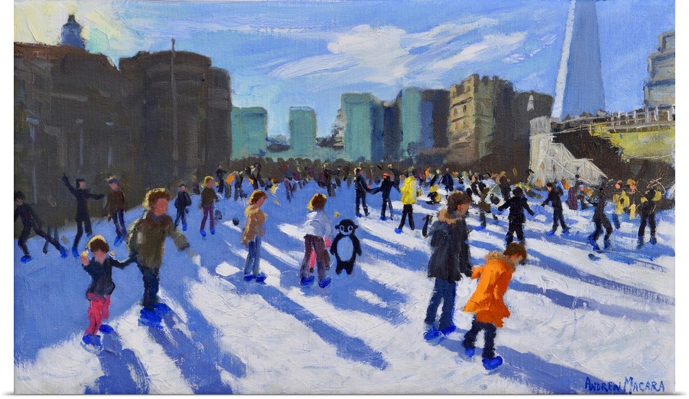 Christmas, Tower of London Ice Rink, 2018, (originally oil on canvas) by Macara, Andrew