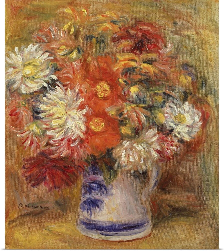 Chrysanthemums In A Vase, 1919 (Originally oil on canvas)