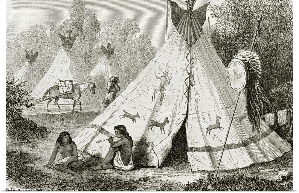 Comanche Indian Camp in the 1850's