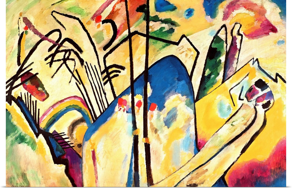 Composition no. 4, 1911 (originally oil on canvas) by Kandinsky, Wassily (1866-1944)
