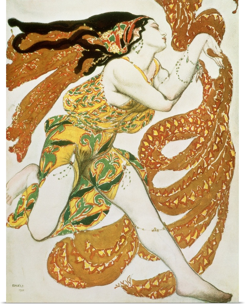 XIR4728 Costume design for a bacchante in 'Narcisse' by Tcherepnin, 1911 (w/c on paper) (see also 162159)  by Bakst, Leon ...