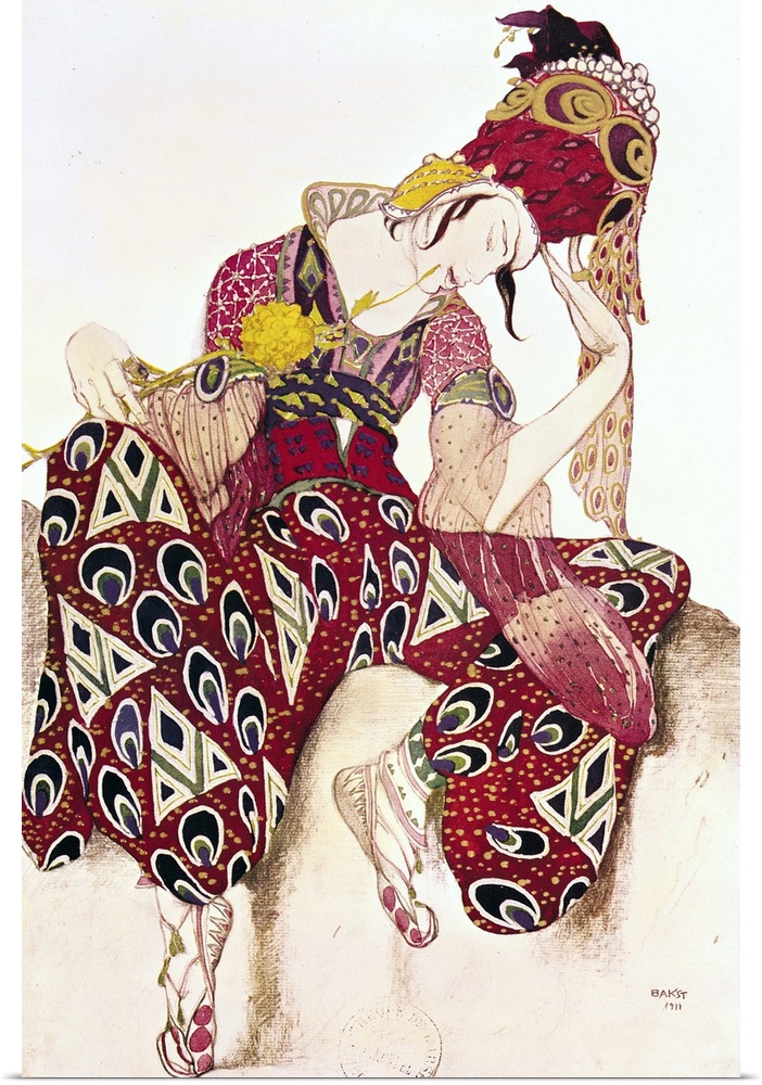 XIR178923 Costume design for Nijinsky in the ballet 'La Peri' by Paul Dukas (1865-1935) 1911 (w/c on paper); by Bakst, Leo...