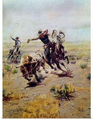 Cowboy Roping a Steer
