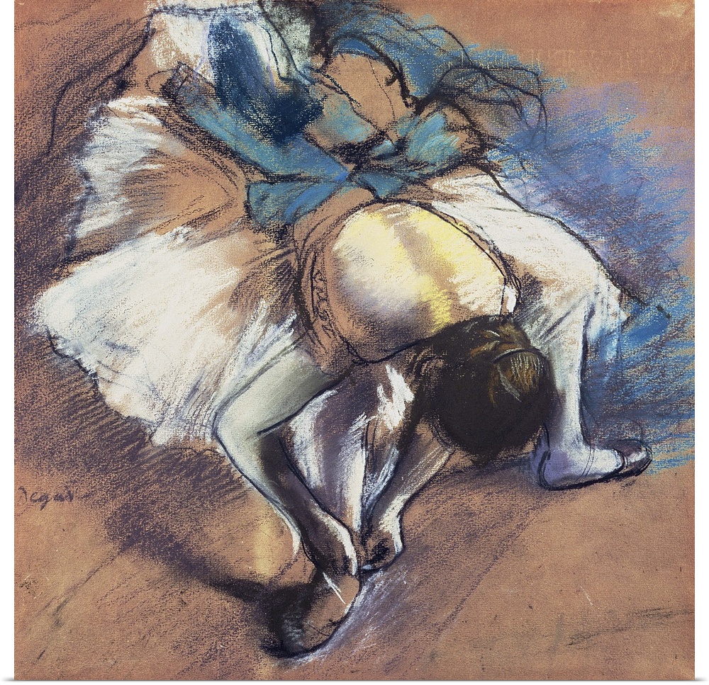 Dancer Fastening her Pump, c.1880-85 (pastel and black chalk on buff paper)