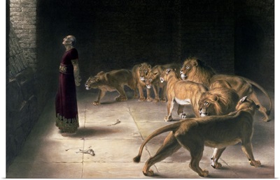 Daniel in the Lions Den, mezzotint