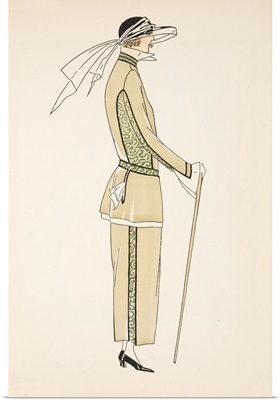 Day dress, from a Collection of Fashion Plates, 1922 (pochoir print)