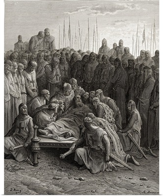Death of Baldwin I the Latin King of Jerusalem, from 'Bibliotheque des Croisades'