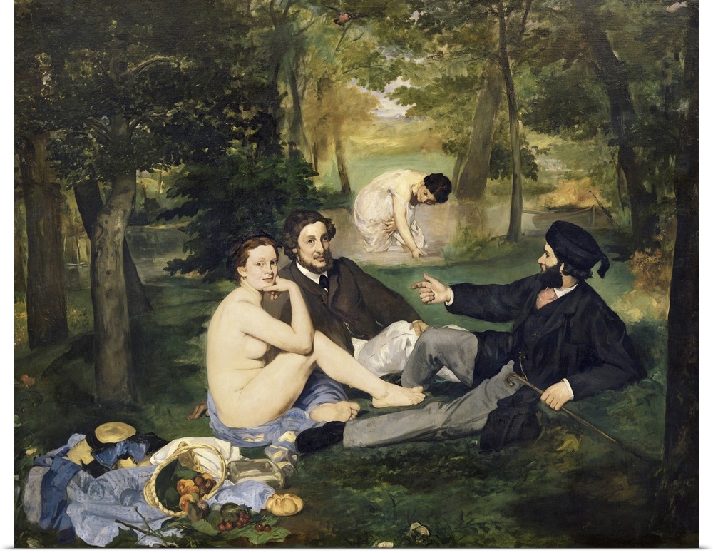 XIR2310 Dejeuner sur l'Herbe, 1863 (oil on canvas) (see also 65761)  by Manet, Edouard (1832-83); 208x264 cm; Musee d'Orsa...