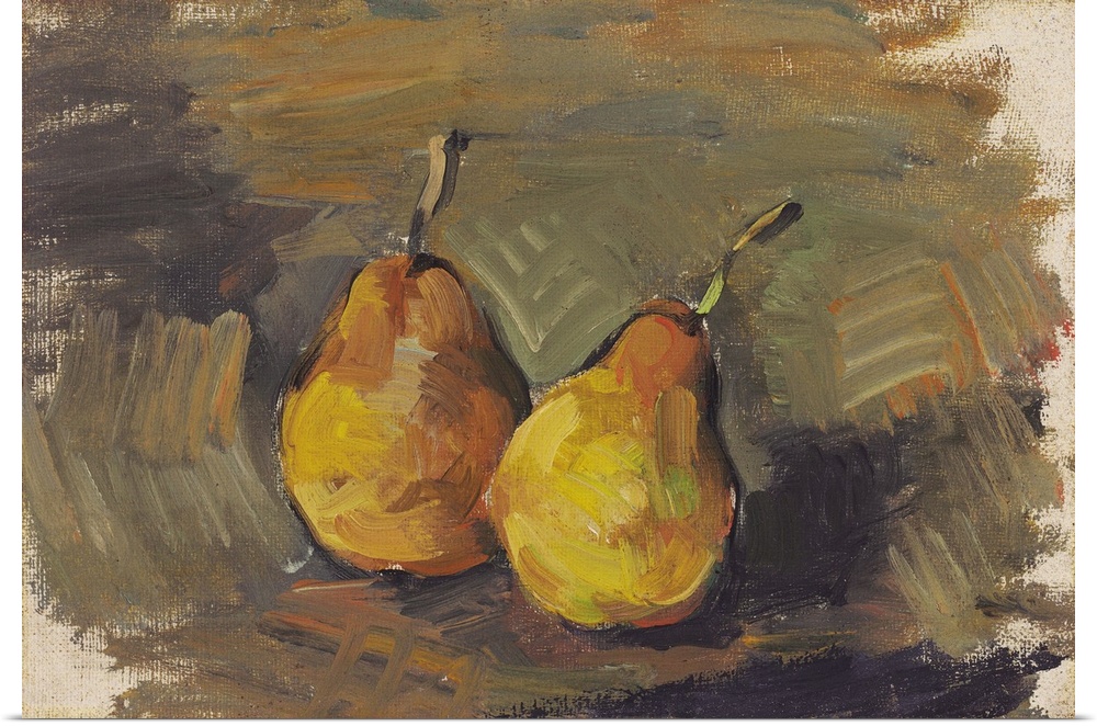 Deux poires, c.1875 (originally oil on canvas) by Cezanne, Paul (1839-1906)