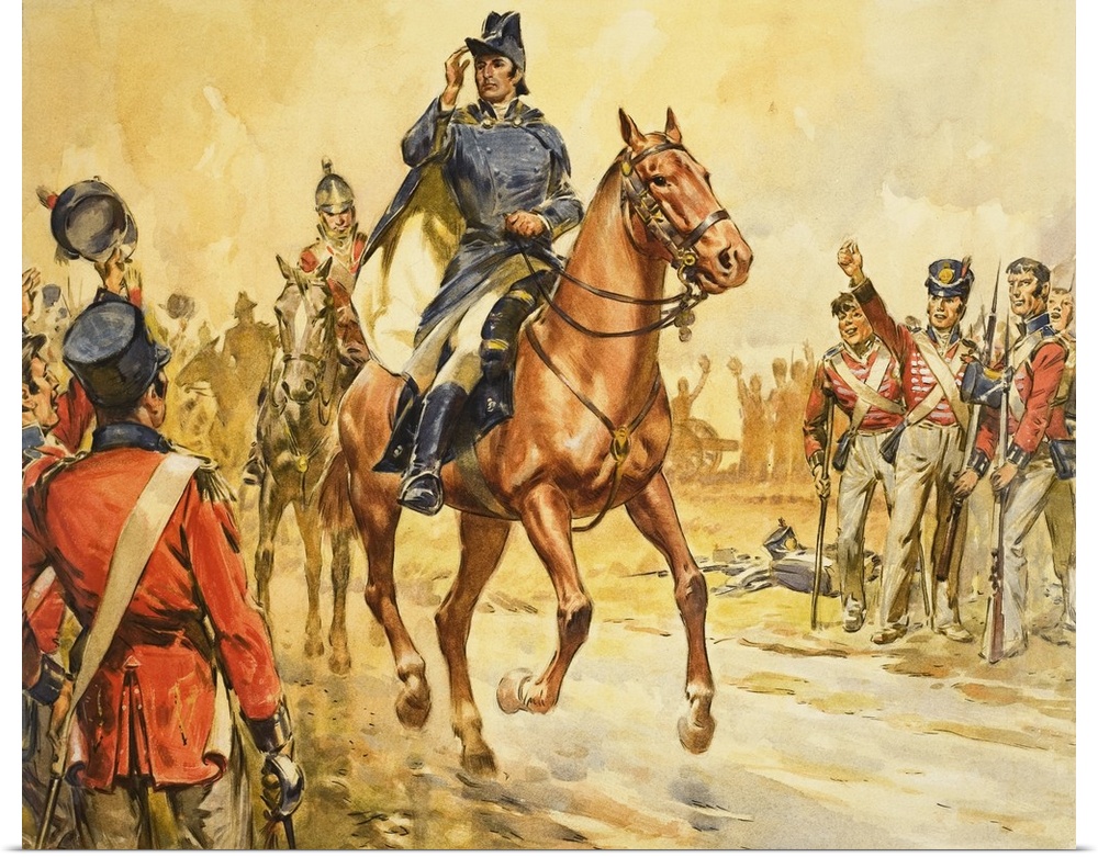 Duke of Wellington Rallying his Troops. Original artwork for Look and Learn.