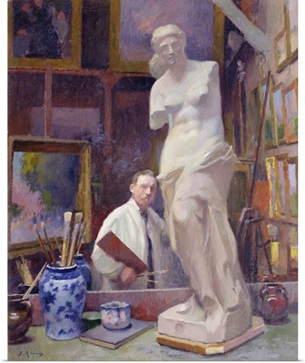 Ernest Renoux in his Studio, 50, rue Saint-Didier