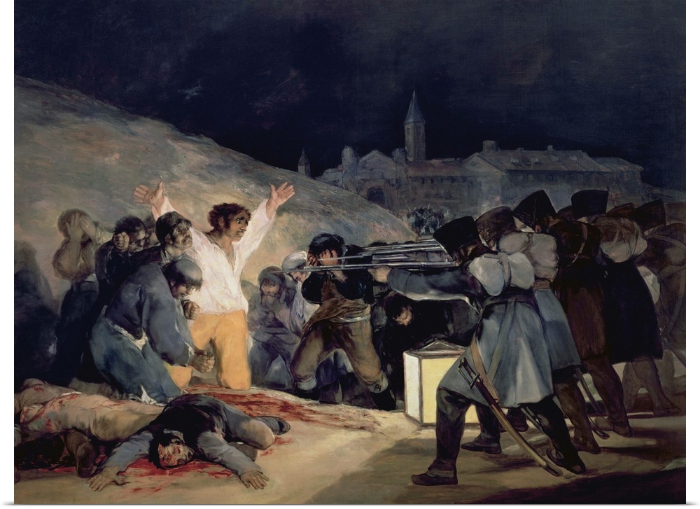 XIR507 Execution of the Defenders of Madrid, 3rd May, 1808, 1814 (see also 155453 for detail); by Goya y Lucientes, Franci...