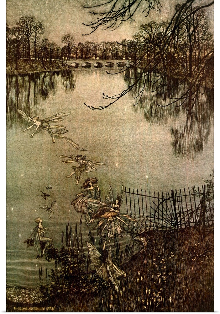 ECD14284 "Fairies in Kensington Gardens" from 'Peter Pan in Kensington Gardens' by J.M. Barrie, 1906 by Rackham, Arthur (1...