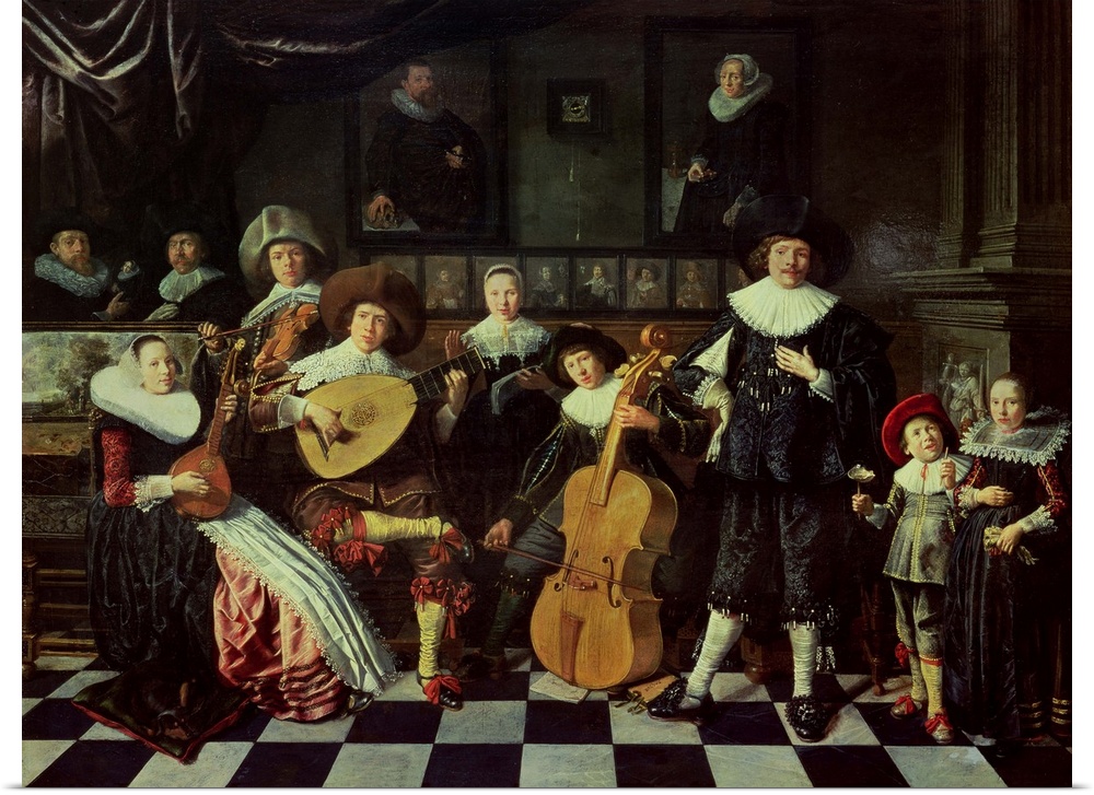 BAL26118 Family Making Music (oil on panel); by Molenaer, Jan Miense (1610-68); On loan to the Frans Hals Museum, Haarlem,...