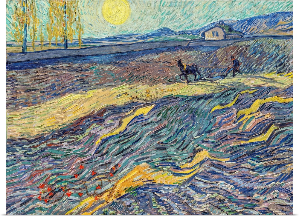 Farmer in a Field, 1889 (originally oil on canvas) by Gogh, Vincent van (1853-90)