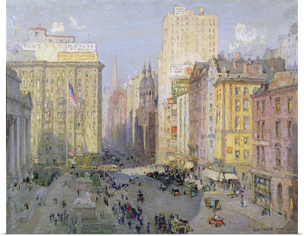 Fifth Avenue, New York, 1913 (oil on canvas)  by Cooper, Colin Campbell (1856-1937); Musee d'Orsay, Paris, France; Giraudo...