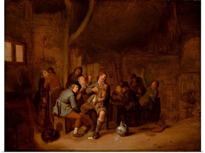 Figures Smoking And Playing Music In An Inn
