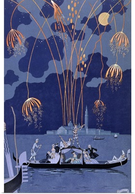 Fireworks in Venice, illustration for 'Fetes Galantes' by Paul Verlaine