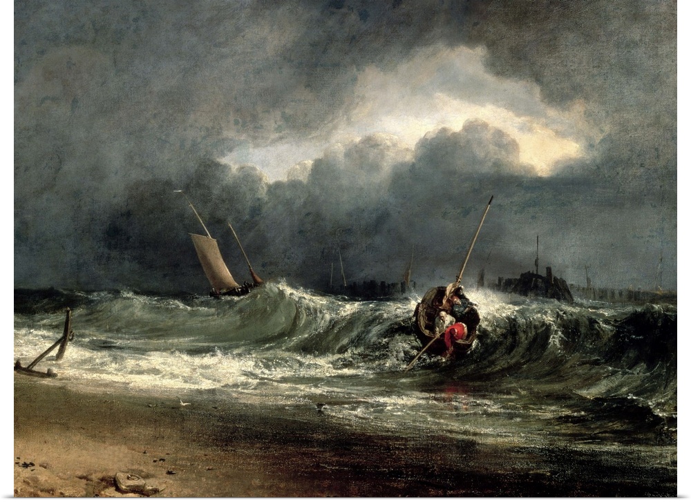 SOU80752 Credit: Fishermen upon a lee-shore in squally weather (oil on canvas) by Joseph Mallord William Turner (1775-1851...