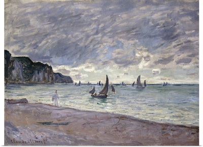 Fishing Boats In Front Of The Beach And Cliffs Of Pourville, 1882