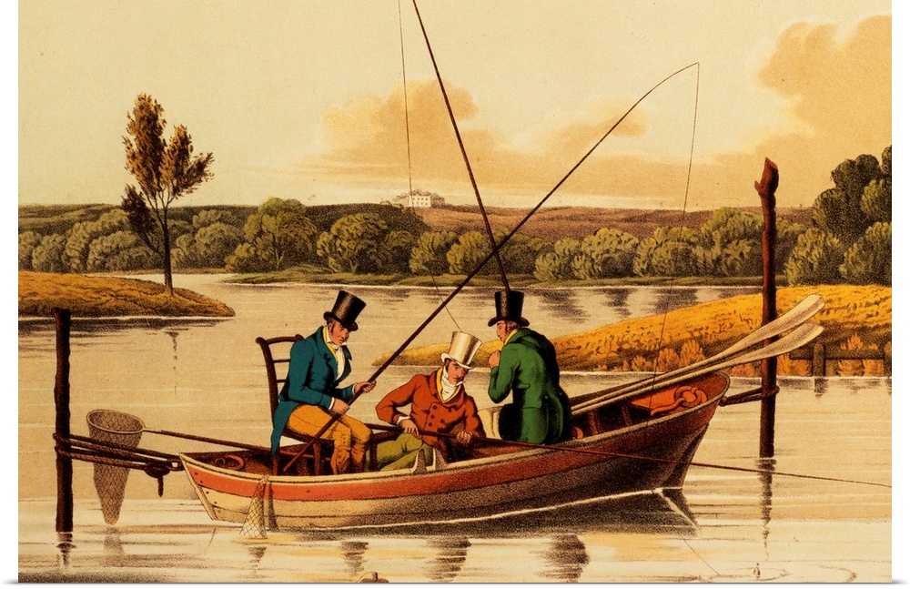 STC59876 Fishing in a Punt, aquatinted by I. Clark, pub. by Thomas McLean, 1820 (aqautint); by Alken, Henry Thomas (1785-1...