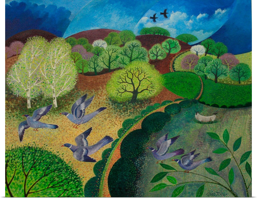 Flight, 2009 (acrylic ink and gouche on paper) by Lisa Graa Jensen.