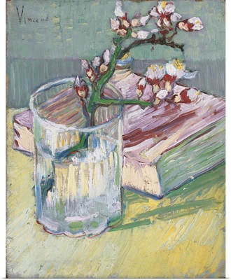 Flowering Almond Branch In A Glass With A Book, 1888