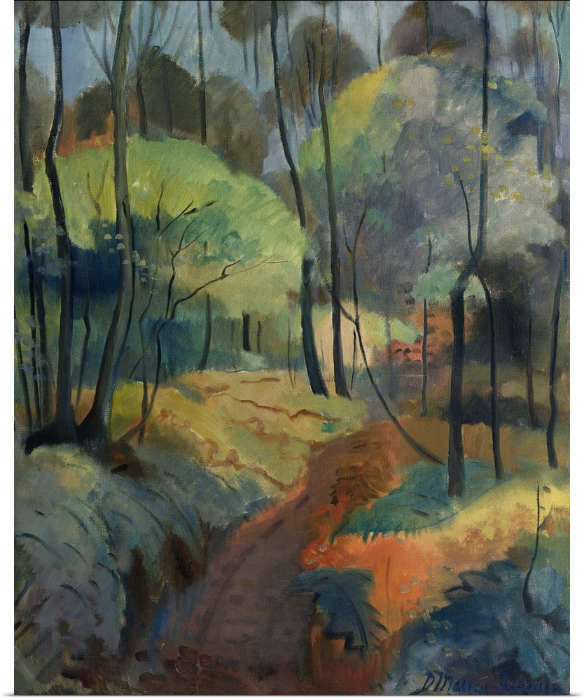 XKH141453 Forest Path, 1920 (oil on canvas)  by Maetzel-Johannsen, Dorothea (1886-1930); 78.3x66.3 cm; Hamburger Kunsthall...