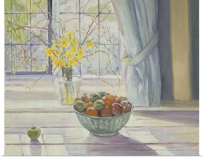 Fruit Bowl With Spring Flowers, 1990