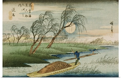 Full Moon at Seba, from the series '69 Stations of the Kisokaido', c.1837-42