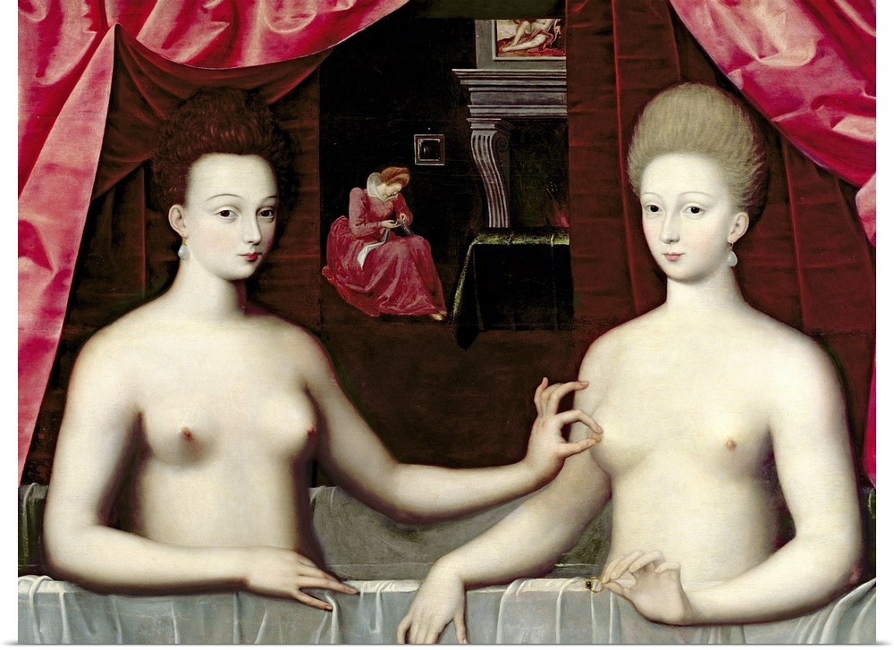 Gabrielle d'Estrees (1573-99) and her sister, the Duchess of Villars,