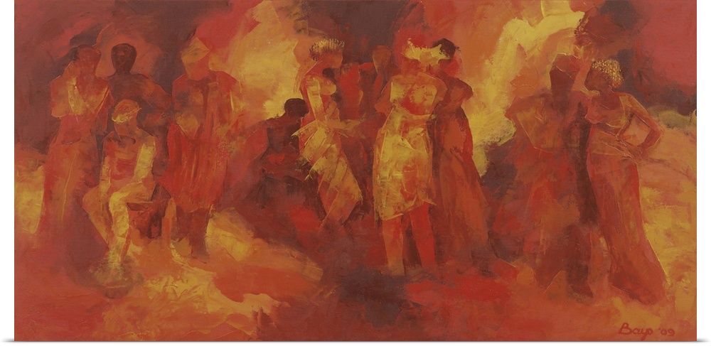Gathering 307, 2009 (oil on canvas) by Bayo Iribhogbe.