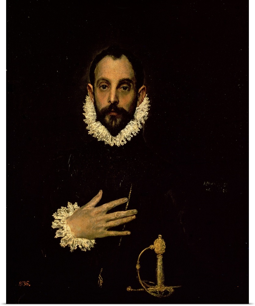 Gentleman with his hand on his chest, c.1580