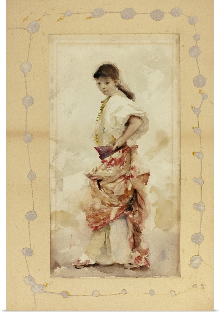 Girl in Spanish Costume, before 1880, watercolor on ivory wove paper.