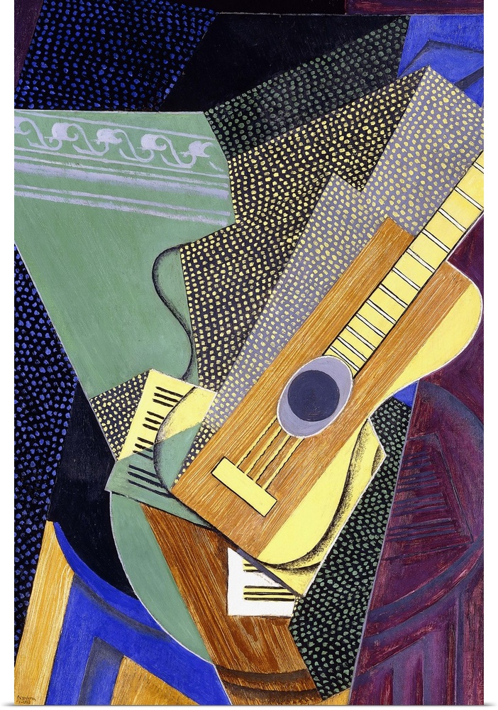 CH825385 Guitar on a Table; Guitare sur une Table, 1916 (oil on canvas) by Gris, Juan (1887-1927); 92x59.6 cm; Private Col...