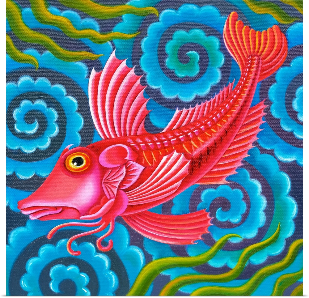 Gurnard fish, 2017, (originally oil on canvas) by Tattersfield, Jane