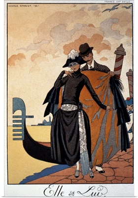 Her and Him, Fashion Illustration, 1921