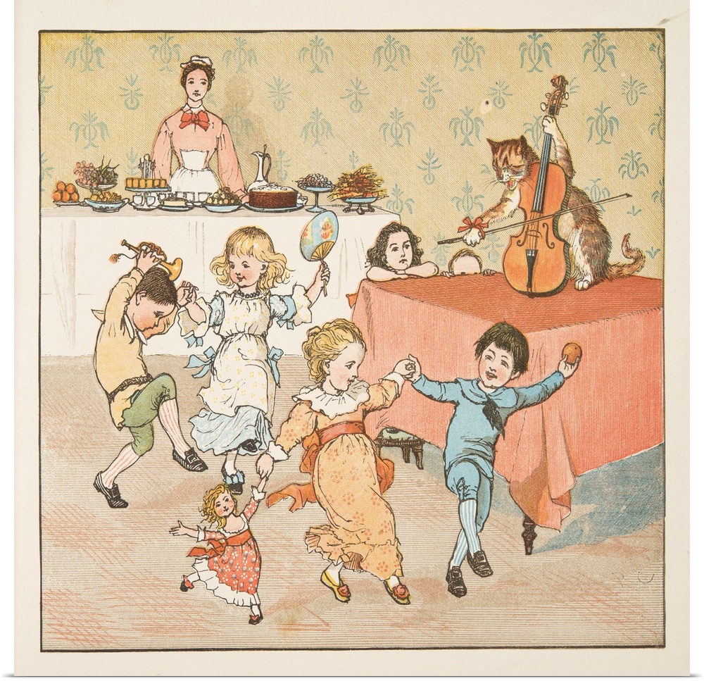 Hey, diddle, diddle, from The Hey Diddle Diddle Picture Book, pub.1882 (colour engraving)