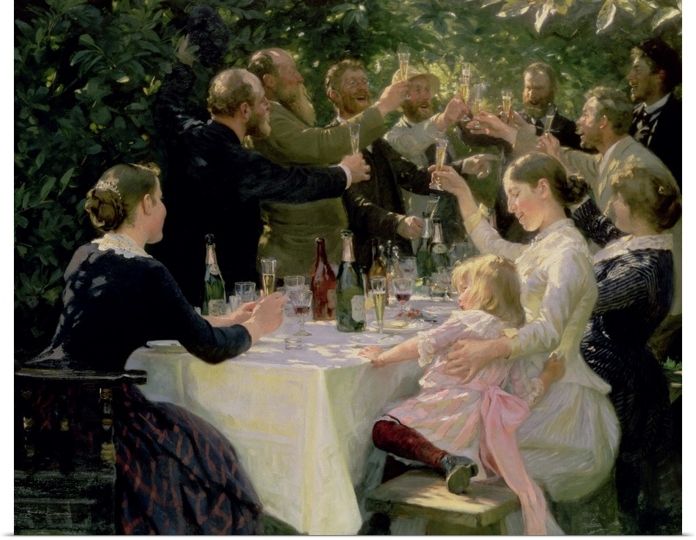 BAL23242 "Hip Hip Hurrah!" Artists' Party at Skagen, 1888; by Kroyer, Peder Severin (1851-1909); oil on canvas; 134.5x165....