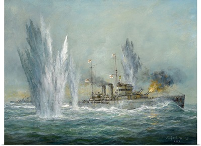 HMS Exeter engaging in the Graf Spree at the Battle of the River Plate, 2009