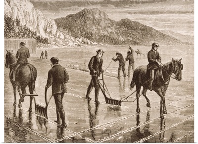 Ice-Harvest on the Hudson River, New York State, c.1870, from American Pictures, publi