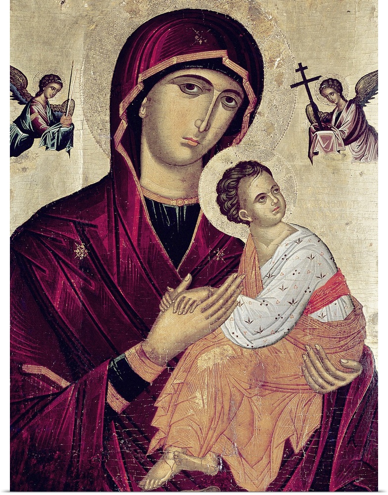 XIR247201 Icon depicting the Holy Mother of the Passion (oil on panel) by Greek School, (16th century); 77x60 cm; Ikonen-M...