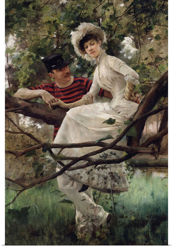 SNM284670 Idyll, 1925 (oil on canvas) by Larsson, Carl (1853-1919); 70x48 cm; .... Nationalmuseum, Stockholm, Sweden; Swed...