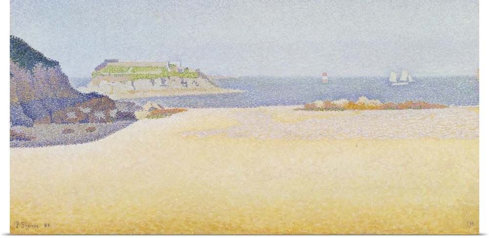 Ile la Comtesse, Pontrieux, 1888, oil on canvas.  By Paul Signac (1863-1935).