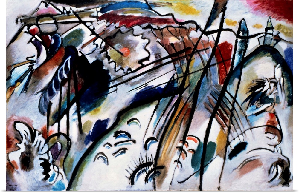 Improvisation 28 (second version), 1912 (originally oil on canvas) by Kandinsky, Wassily (1866-1944)
