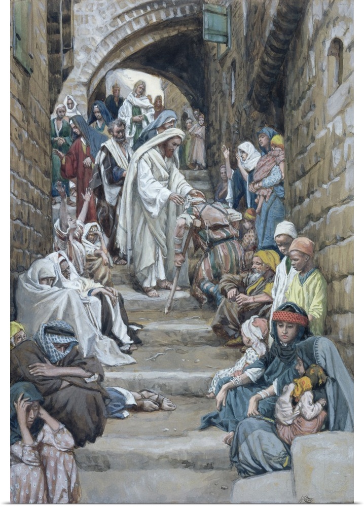 In the Villages the Sick were Brought Unto Him, illustration for 'The Life of Christ', c.1886-94 (w/c
